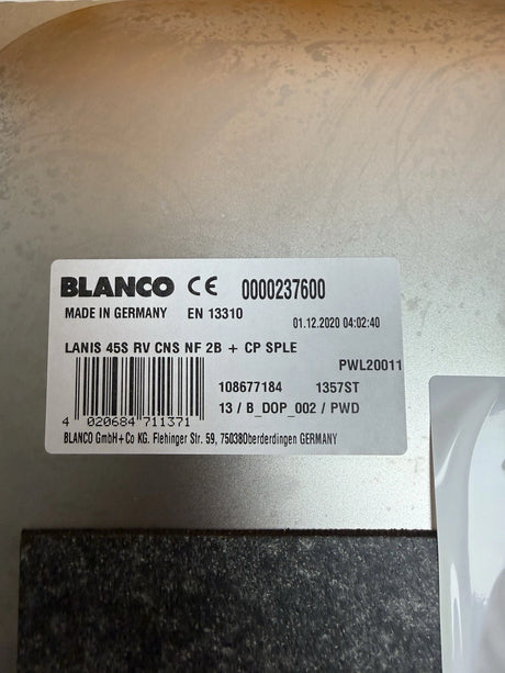 Blanco Lanis 45 S-IF 1.0 Bowl Reversible Inset Sink in Stainless Steel with Waste Kit and Single Lever Mixer Tap - (New Boxed) - HW182832-SWT