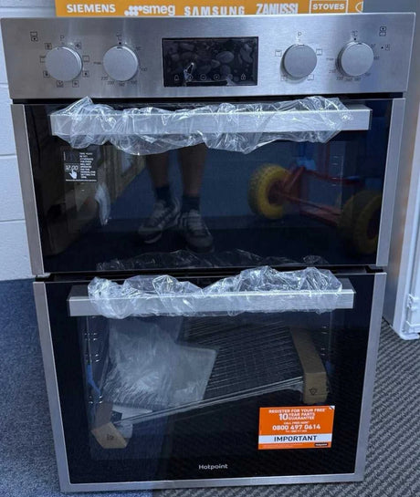 Hotpoint DIH 82D IX (03) Double Built-In Electric Oven in Stainless Steel - A/A Rated - (Ex Display) - HW182803