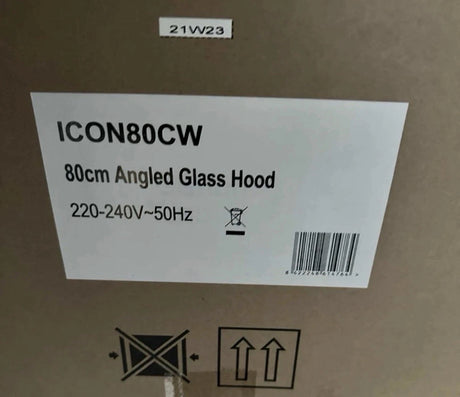 Apelson ICON80CW 80cm Angled Glass Cooker Hood in Copper and White - HW181863