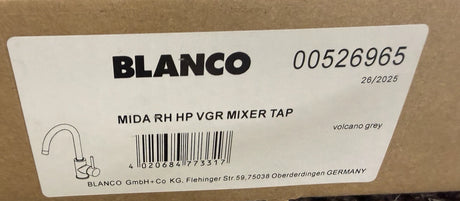 Blanco 526965 Mida Silgranit Look High Pressure Fixed Spout Mixer Tap in Volcano Grey - HW182001