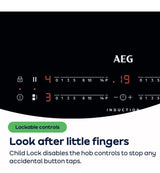 AEG 7000 Series IAX64411CB 59cm 4-Zone SenseBoil® Induction Hob in Black - Hob2Hood - (Tatty Box) - HW181823