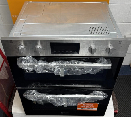 Indesit DUI 10D IX (95) Built-Under Electric Double Oven in Stainless Steel - A/A Rated - (Ex Display) - HW182395