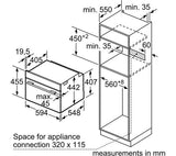 Bosch Series 8 CSG656BS1B Built-in Electric 47 Litre Compact Steam Oven with 4D Hot Air in Stainless Steel - (Blemished) - HW181931