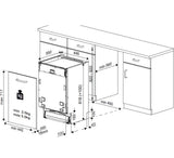 Beko DIS15020 (65) Slimline 45cm Integrated Dishwasher 10 Place Settings with Black Controls - (Ex Display) - HW182465