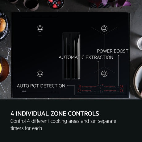 AEG SaphirMatt® TCH74B01FZ (61) 71cm 4 Zone Induction Hob with Venting Extraction in Matt Black - A+ Rated - (Tatty Box) - HW182361 - MANAGERS SPECIAL PRICE £1039.20