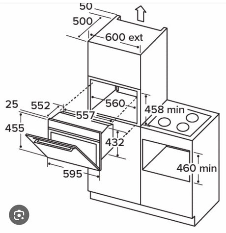 CDA VK903BL Built-in Compact Combination Microwave Oven & Fan Oven with Grill in Black - (Ex Display) - HW181982