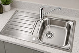 Blanco Lanis 45 S-IF 1.0 Bowl Reversible Inset Sink in Stainless Steel with Waste Kit and Single Lever Mixer Tap - (New Boxed) - HW182832-SWT