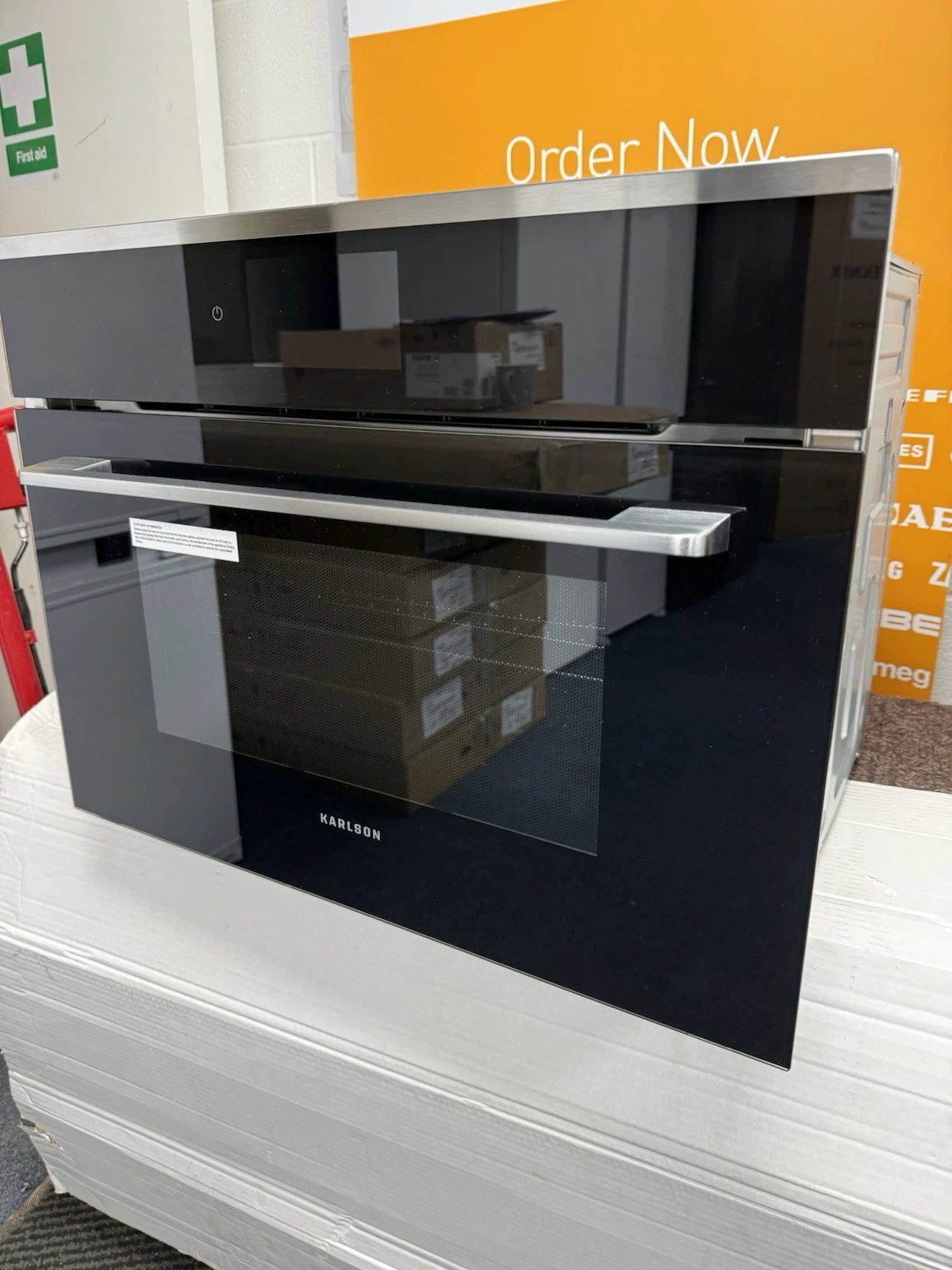 Karlson WRCMOVTFTSS Built-in Compact Combination Oven and Microwave in Black and Stainless - (Ex Display) - HW181916