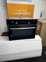 AEG 6000 Series GK6NK401B Combi Quick Compact Built-in Combipnation Microwave Oven in Black from HomeWise Appliances. Shop photo front of the appliance.