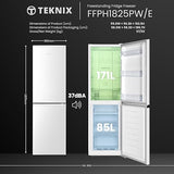 Teknix FFPH1825PW/E 256 Litre Fridge Freezer with Total No Frost in White - POHW0084