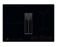 AEG TCH74B01CB 68cm 4 Zone Induction Hob with Integrated Venting Hood in Black from HomeWise Appliances. Stock photo of glass surface.