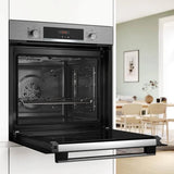 Bosch Series 4 HQA574BS3B (23) Electric Single Oven with Pyrolytic Self Cleaning in Stainless Steel - (Ex Display) - HW182523