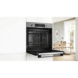 Bosch Series 4 HQA574BS3B (23) Electric Single Oven with Pyrolytic Self Cleaning in Stainless Steel - (Ex Display) - HW182523