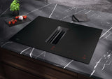 AEG TCH74B01CB 68cm 4 Zone Induction Hob with Integrated Venting Hood in Black from HomeWise Appliances. Stock photo of hob inserted in the worktop